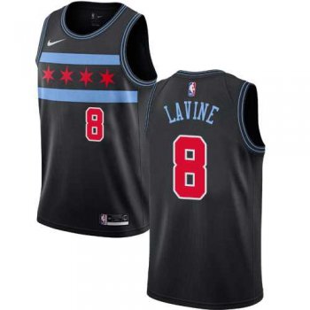 Men's Nike Chicago Bulls #8 Zach LaVine Black NBA Swingman City Edition 2018-19 Jersey