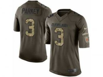 Men's Nike Cleveland Browns #3 Cody Parkey Limited Green Salute to Service NFL Jersey