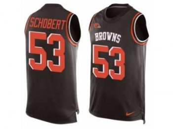 Men's Nike Cleveland Browns #53 Joe Schobert Limited Brown Player Name & Number Tank Top NFL Jersey