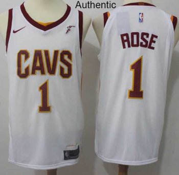 Men's Nike Cleveland Cavaliers #1 Derrick Rose White NBA Authentic Association Edition Jersey