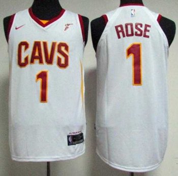 Men's Nike Cleveland Cavaliers #1 Derrick Rose White NBA Swingman Association Edition Jersey