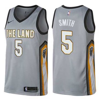 Men's Nike Cleveland Cavaliers #5 J.R. Smith Gray NBA Swingman City Edition Jersey