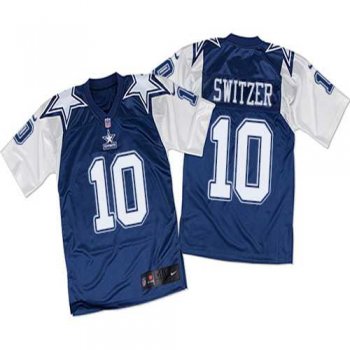 Men's Nike Dallas Cowboys #10 Ryan Switzer Elite White Navy Throwback NFL Jersey