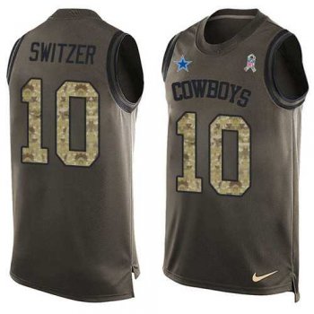 Men's Nike Dallas Cowboys #10 Ryan Switzer Limited Green Salute to Service Tank Top NFL Jersey