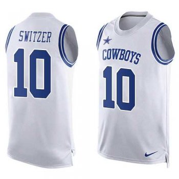 Men's Nike Dallas Cowboys #10 Ryan Switzer Limited White Player Name & Number Tank Top NFL Jersey