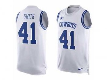 Men's Nike Dallas Cowboys #41 Keith Smith Limited White Player Name & Number Tank Top NFL Jersey