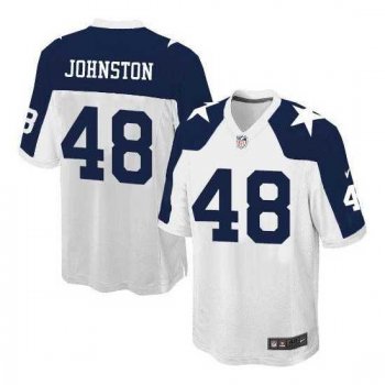 Men's Nike Dallas Cowboys #48 Daryl Johnston White Game Alternate Throwback Jersey