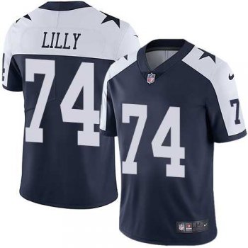 Men's Nike Dallas Cowboys #74 Bob Lilly Navy Blue Throwback Alternate Vapor Untouchable Limited Player NFL