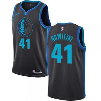 Men's Nike Dallas Mavericks #41 Dirk Nowitzki Anthracite NBA Swingman City Edition 2018-19 Jersey