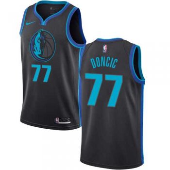 Men's Nike Dallas Mavericks #77 Luka Doncic Anthracite NBA Swingman City Edition 2018-19 Jersey