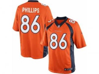 Men's Nike Denver Broncos #86 John Phillips Limited Orange Team Color NFL Jersey