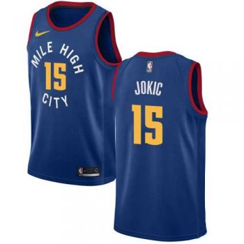 Men's Nike Denver Nuggets #15 Nikola Jokic Blue NBA Swingman Statement Edition Jersey