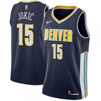 Men's Nike Denver Nuggets #15 Nikola Jokic Navy NBA Swingman Icon Edition Jersey