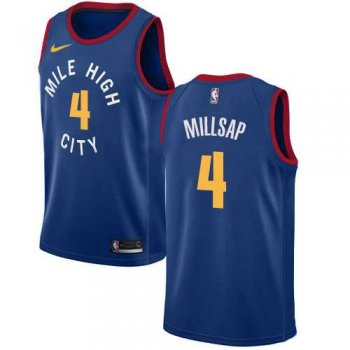 Men's Nike Denver Nuggets #4 Paul Millsap Blue NBA Swingman Statement Edition Jersey