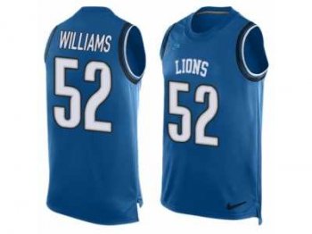 Men's Nike Detroit Lions #52 Antwione Williams Limited Light Blue Player Name & Number Tank Top NFL Jersey