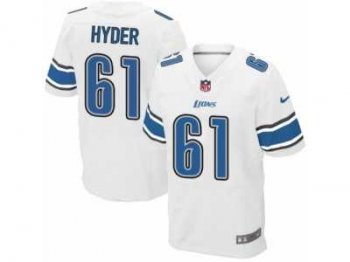 Men's Nike Detroit Lions #61 Kerry Hyder Elite White NFL Jersey