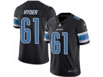 Men's Nike Detroit Lions #61 Kerry Hyder Limited Black Rush NFL Jersey