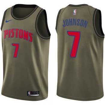 Men's Nike Detroit Pistons #7 Stanley Johnson Green Salute to Service NBA Swingman Jersey