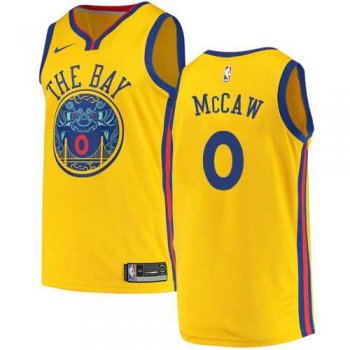 Men's Nike Golden State Warriors #0 Patrick McCaw Gold NBA Swingman City Edition Jersey