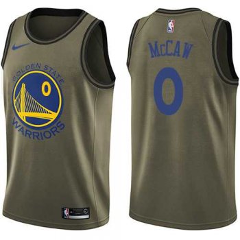 Men's Nike Golden State Warriors #0 Patrick McCaw Green Salute to Service NBA Swingman Jersey