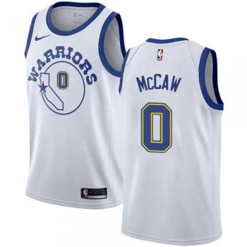 Men's Nike Golden State Warriors #0 Patrick McCaw White Throwback NBA Swingman Hardwood Classics Jersey