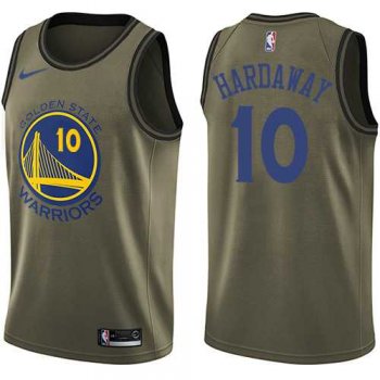 Men's Nike Golden State Warriors #10 Tim Hardaway Green Salute to Service NBA Swingman Jersey