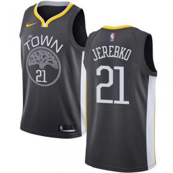 Men's Nike Golden State Warriors #21 Jonas Jerebko Black NBA Swingman Statement Edition Jersey