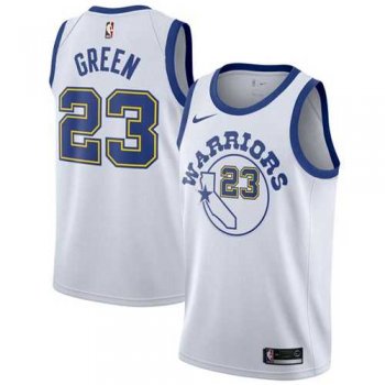 Men's Nike Golden State Warriors #23 Draymond Green White Throwback NBA Swingman Hardwood Classics Jersey