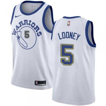 Men's Nike Golden State Warriors #5 Kevon Looney White Throwback NBA Swingman Hardwood Classics Jersey