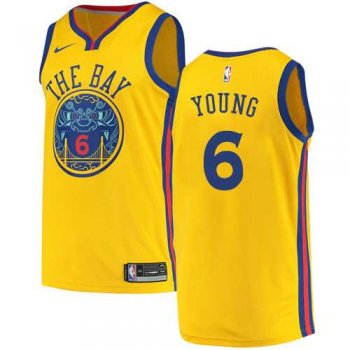 Men's Nike Golden State Warriors #6 Nick Young Gold NBA Swingman City Edition Jersey