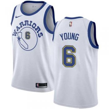 Men's Nike Golden State Warriors #6 Nick Young White Throwback NBA Swingman Hardwood Classics Jersey