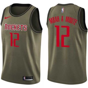 Men's Nike Houston Rockets #12 Luc Mbah a Moute Green Salute to Service NBA Swingman Jersey