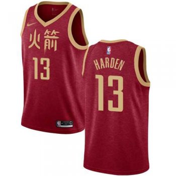 Men's Nike Houston Rockets #13 James Harden Red NBA Swingman City Edition 2018-19 Jersey