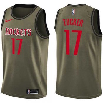 Men's Nike Houston Rockets #17 PJ Tucker Green Salute to Service NBA Swingman Jersey