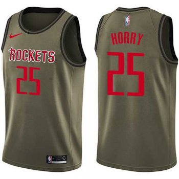 Men's Nike Houston Rockets #25 Robert Horry Green Salute to Service NBA Swingman Jersey