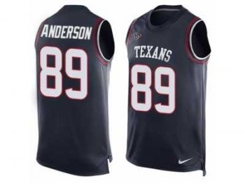 Men's Nike Houston Texans #89 Stephen Anderson Limited Navy Blue Player Name & Number Tank Top NFL Jersey