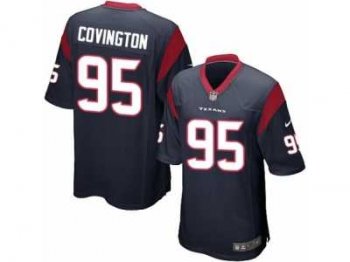 Men's Nike Houston Texans #95 Christian Covington Game Navy Blue Team Color NFL Jersey