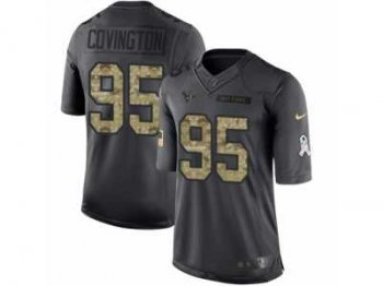 Men's Nike Houston Texans #95 Christian Covington Limited Black 2016 Salute to Service NFL Jersey