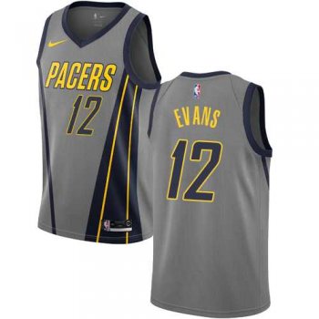 Men's Nike Indiana Pacers #12 Tyreke Evans Gray NBA Swingman City Edition 2018-19 Jersey