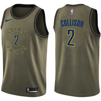 Men's Nike Indiana Pacers #2 Darren Collison Green Salute to Service NBA Swingman Jersey