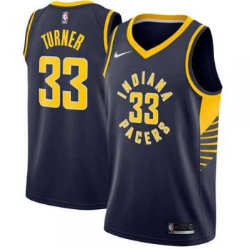 Men's Nike Indiana Pacers #33 Myles Turner Navy Blue NBA Swingman Icon Edition Jersey