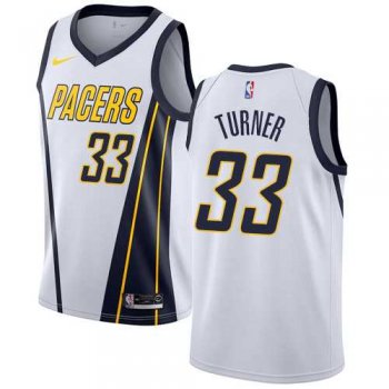 Men's Nike Indiana Pacers #33 Myles Turner White NBA Swingman Earned Edition Jersey