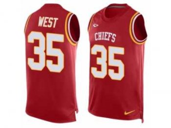 Men's Nike Kansas City Chiefs #35 Charcandrick West Limited Red Player Name & Number Tank Top NFL Jersey