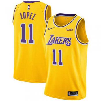 Men's Nike Los Angeles Lakers #11 Brook Lopez Gold NBA Swingman Icon Edition Jersey