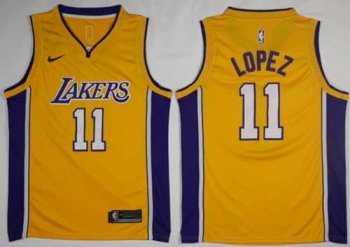 Men's Nike Los Angeles Lakers #11 Brook Lopez Gold NBA Swingman Icon Edition Jersey