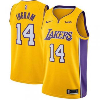 Men's Nike Los Angeles Lakers #14 Brandon Ingram Gold NBA Swingman Icon Edition Jersey