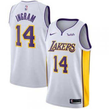 Men's Nike Los Angeles Lakers #14 Brandon Ingram White NBA Swingman Association Edition Jersey