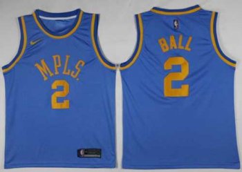 Men's Nike Los Angeles Lakers #2 Lonzo Ball Royal Blue NBA Swingman Hardwood Classics Jersey