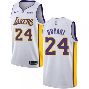 Men's Nike Los Angeles Lakers #24 Kobe Bryant White NBA Swingman Association Edition Jersey