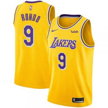 Men's Nike Los Angeles Lakers #9 Rajon Rondo Gold NBA Swingman Icon Edition Jersey